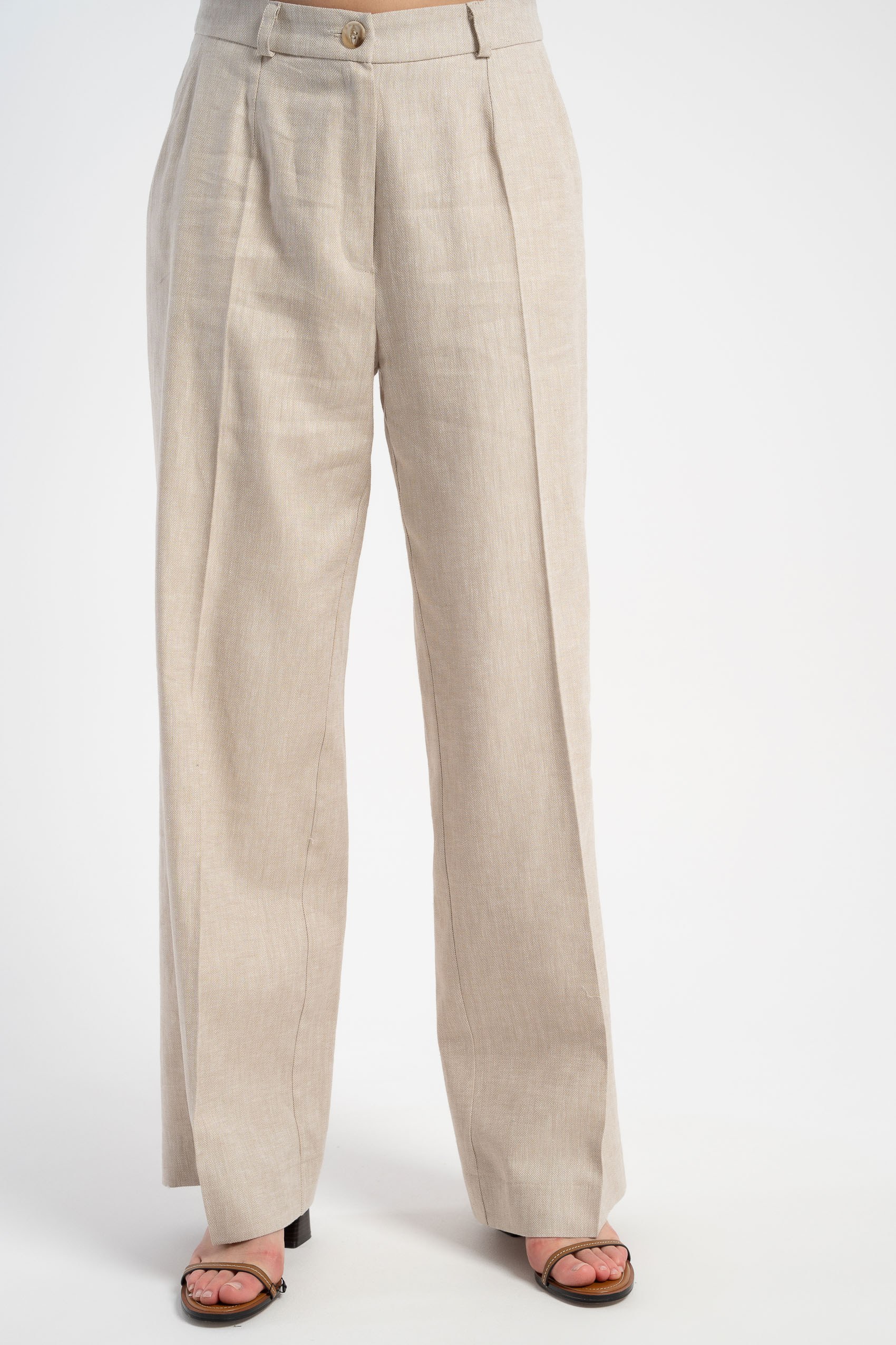 Spodnie Wide Zigzag Beige SS 25