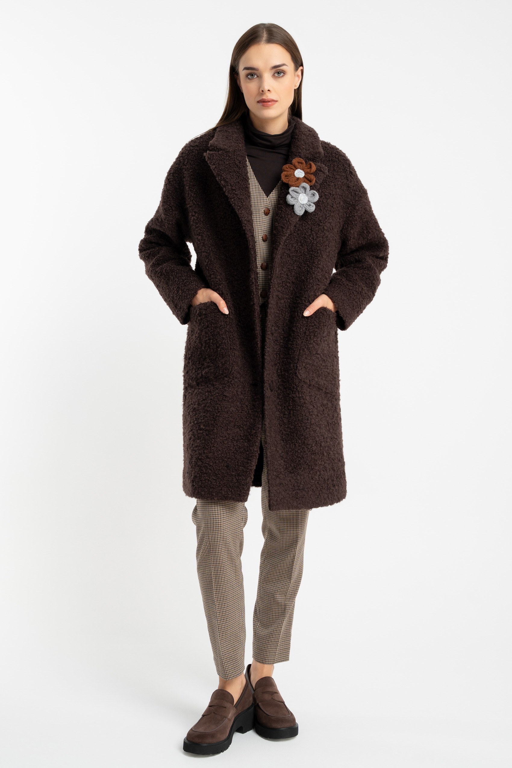 Płaszcz Fluffy Burgund AW25