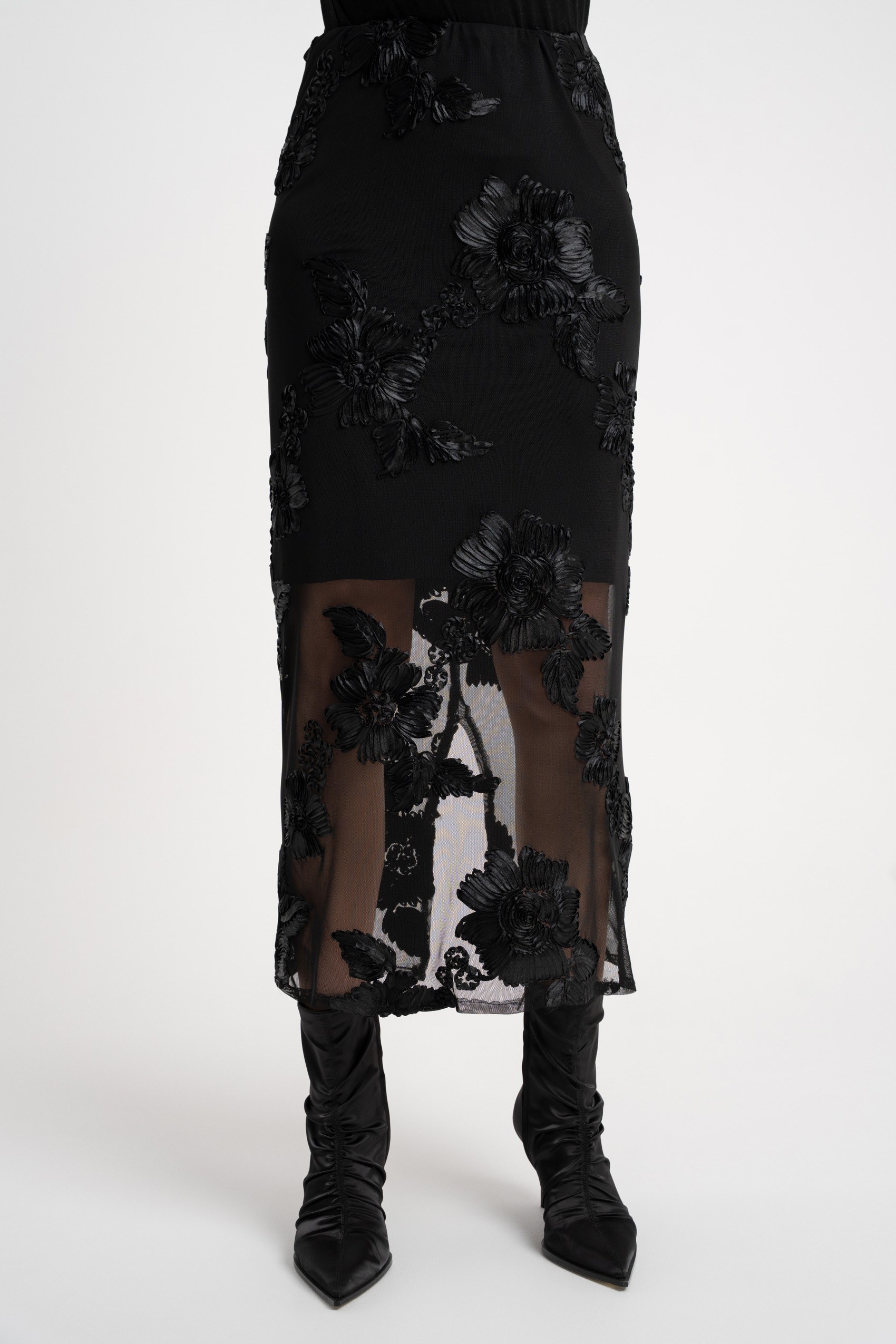 Spódnica Opal Black Flowers AW25