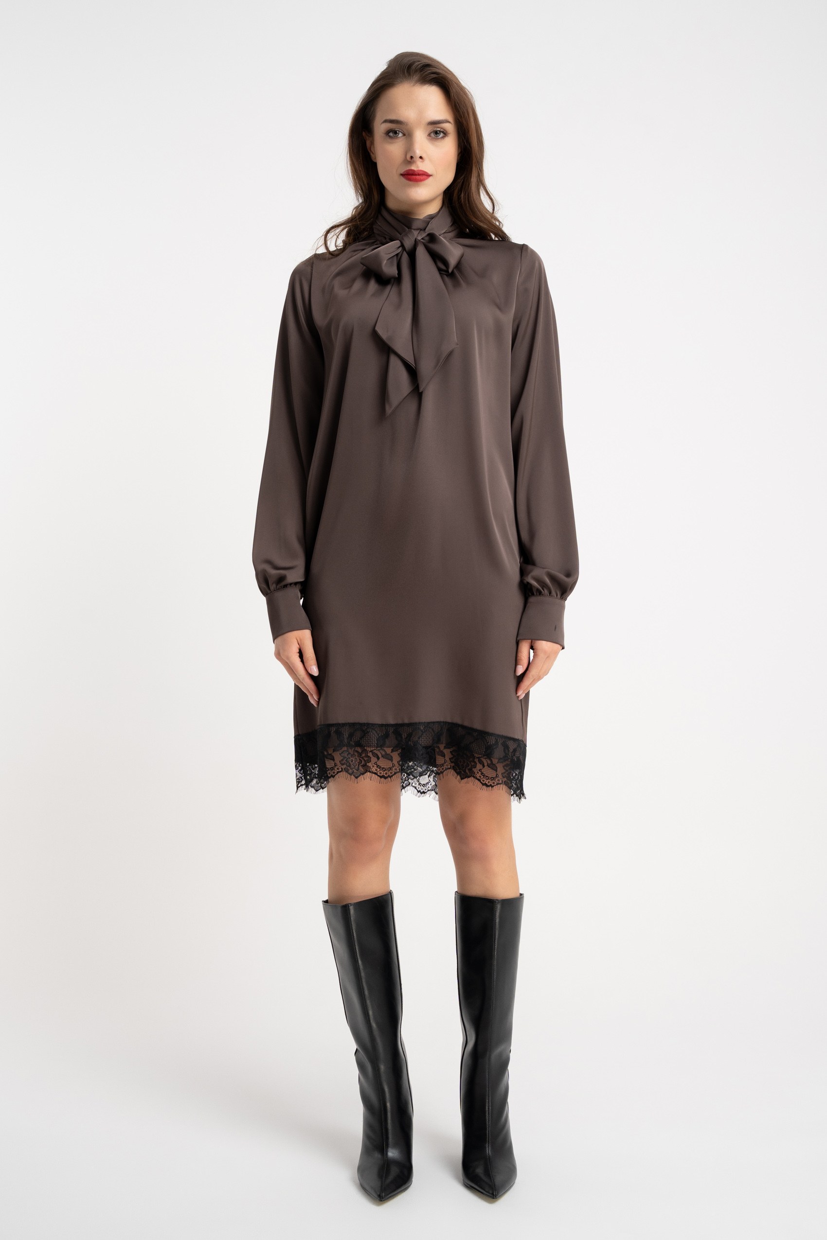 Sukienka Hester Satin Brown AW25