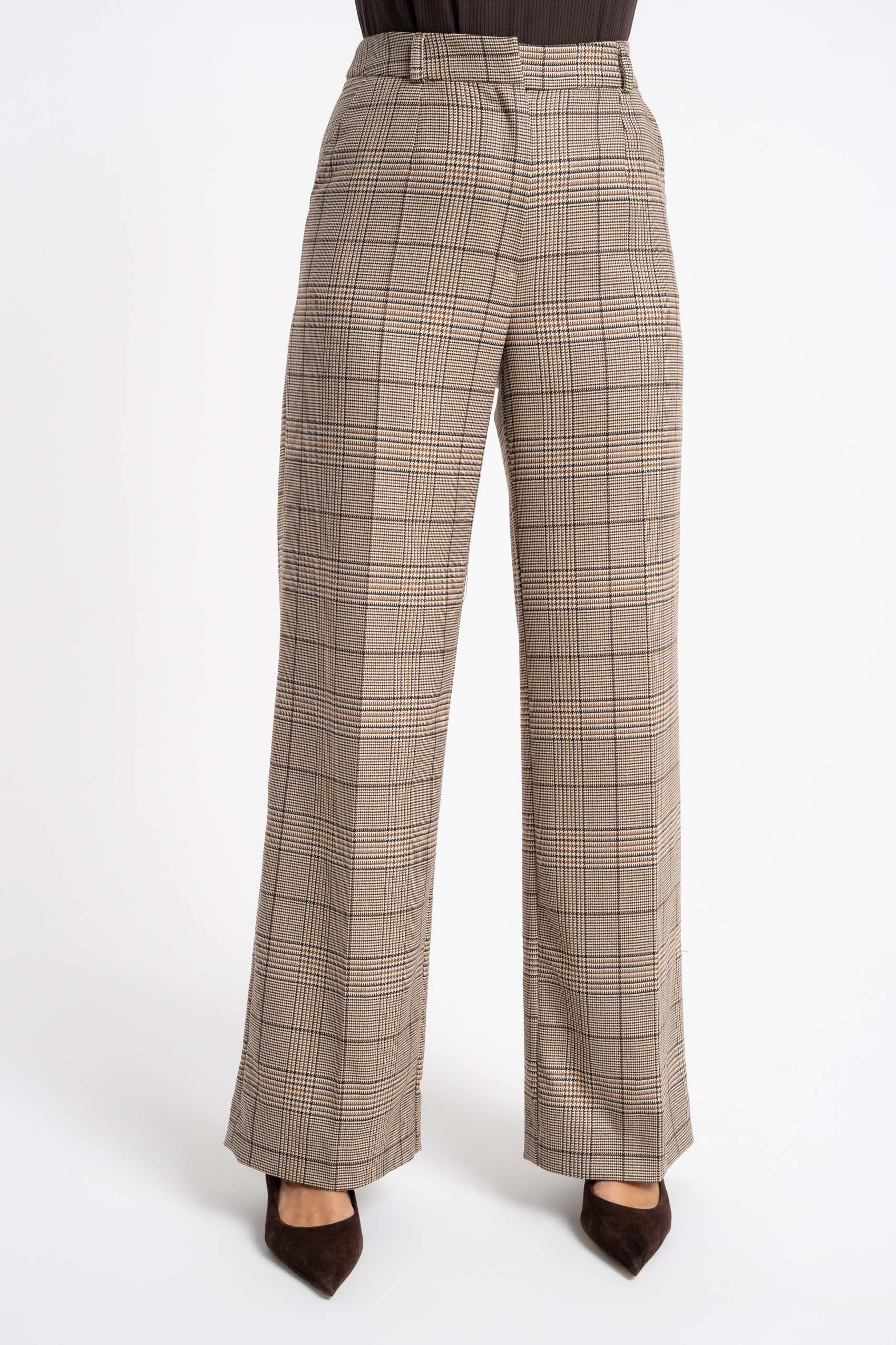 Spodnie Wide Brown Grid AW26