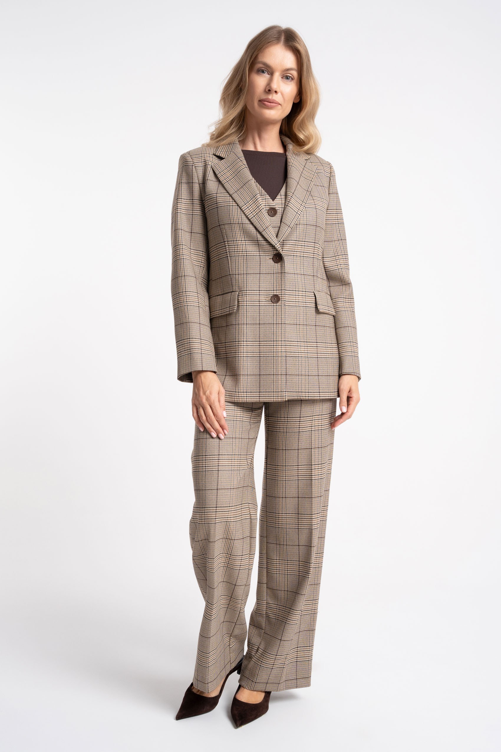 Marynarka Alka Brown Grid AW26