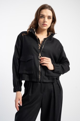 Kurtka Lukas Linen Black SS 25