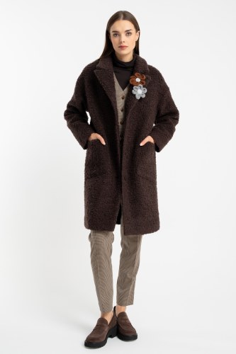 Płaszcz Fluffy Burgund AW25