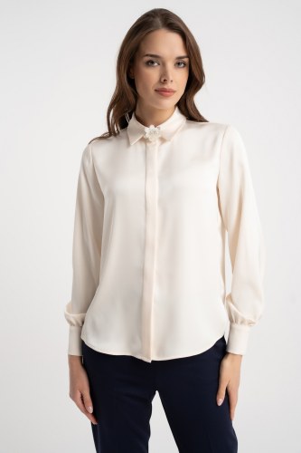 Bluzka Vera Satin Ecru AW25