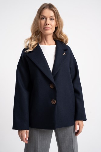 Kurtka Laura Navy Wool Aw26