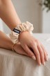 Gumka Scrunchie Bejge Flowers
