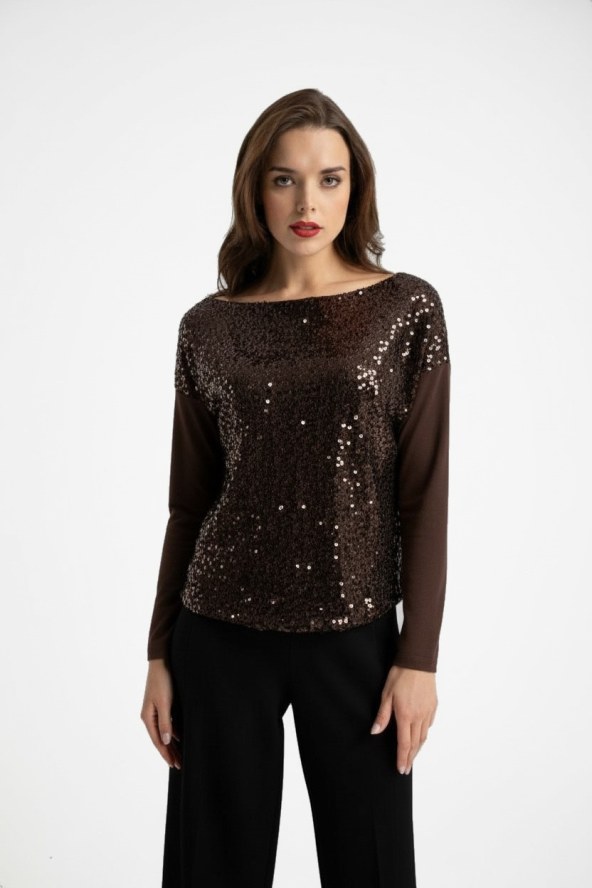 Bluzka Alexis Sparkle Brown AW25