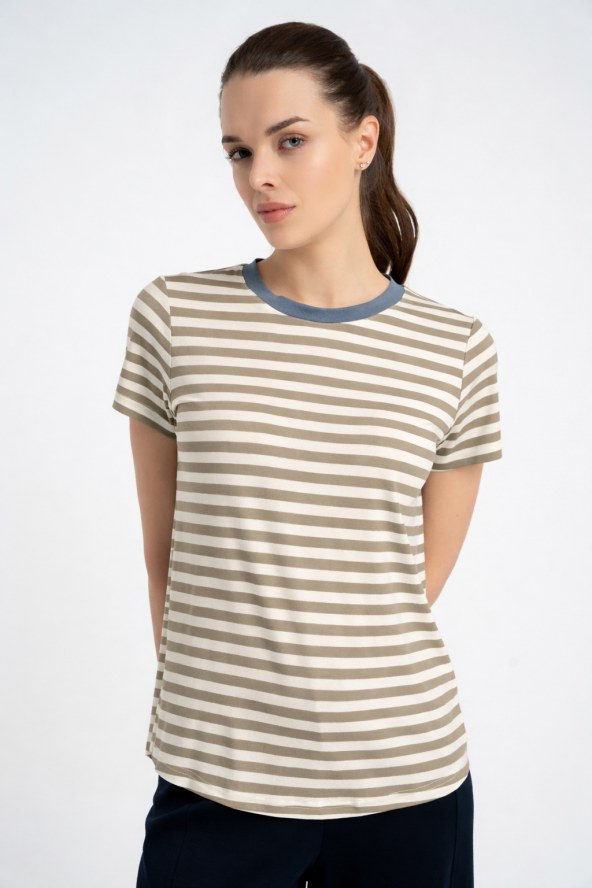 Bluzka Iness Beige&Blue SS26