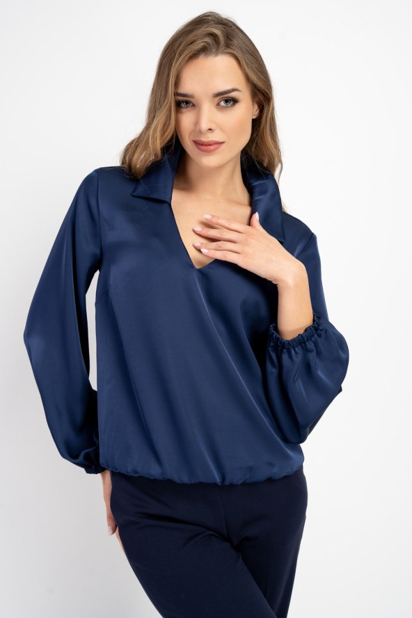 Bluzka Greta Satin Navy AW 24