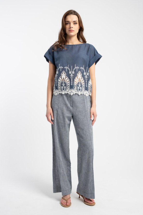 Bluzka Oliwia Navy Ornaments SS 25