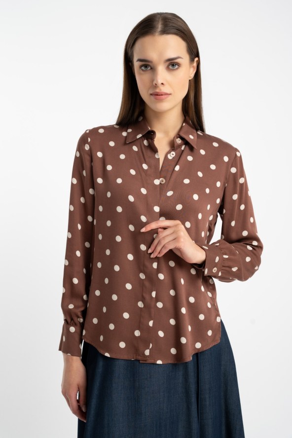 Bluzka Vera Brown Dots AW25