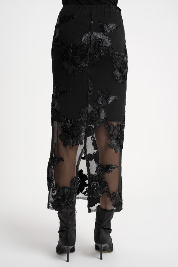 Spódnica Opal Black Flowers AW25