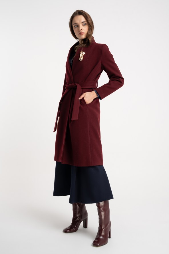 Płaszcz Nessa Burgund AW25