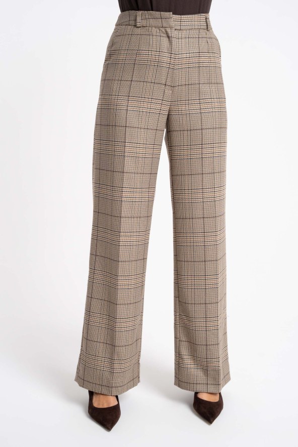 Spodnie Wide Brown Grid AW26