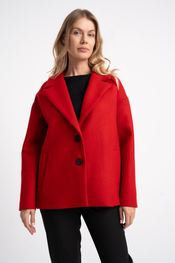 Kurtka Laura Red Wool Aw26