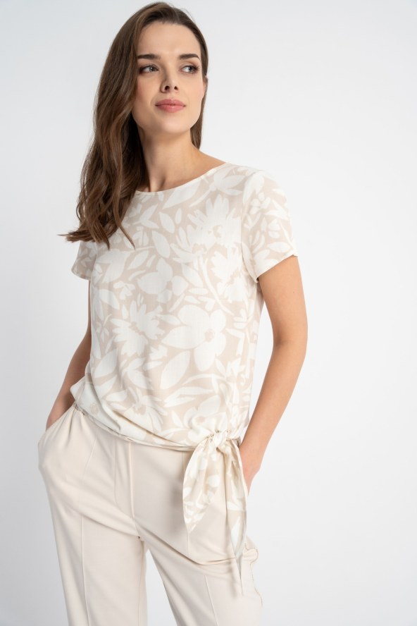 Bluzka Idalia Beige Flowers SS 25
