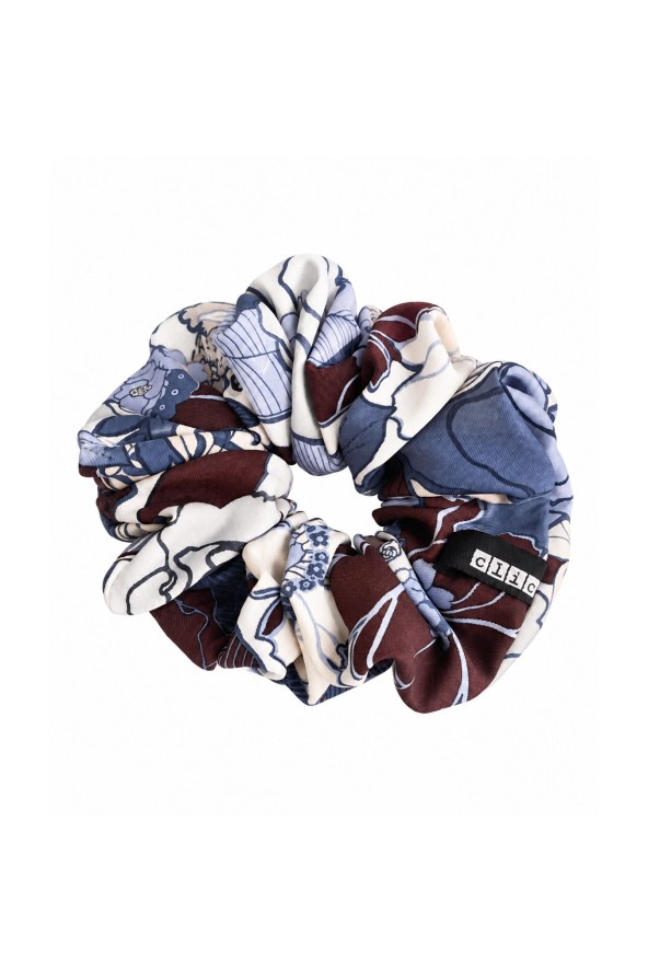 Gumka Scrunchie Blue Flowers